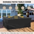 thumbnail image 3 of Outdoor Furniture Covers Waterproof, Heavy Duty Oxford Patio Table Cover for Outdoor Table, Chair, Sofa, Desk (Black, 108"L x 82"W x 28"H), 3 of 6