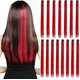 thumbnail image 1 of Extensiones de cabello liso YONGSHENG 15 piezas clip sintético rojo 20 pulgadas, 1 of 5