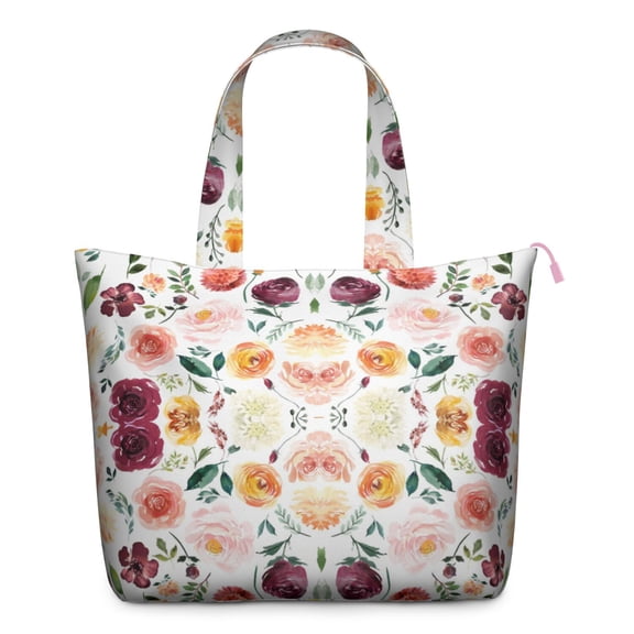 Flower Women's Large Weekend Travel Bag Moving Canvas Handbag Thick Double Layer Beach Weekend Travel Unisex Hospital Maternity Delivery with Toiletry Waterproof