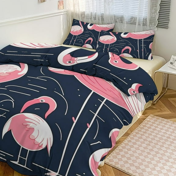Duvet Cover Queen Size Flamingo 3 Pcs Duvet Cover Set Bedding Sets Queen Soft Breathable