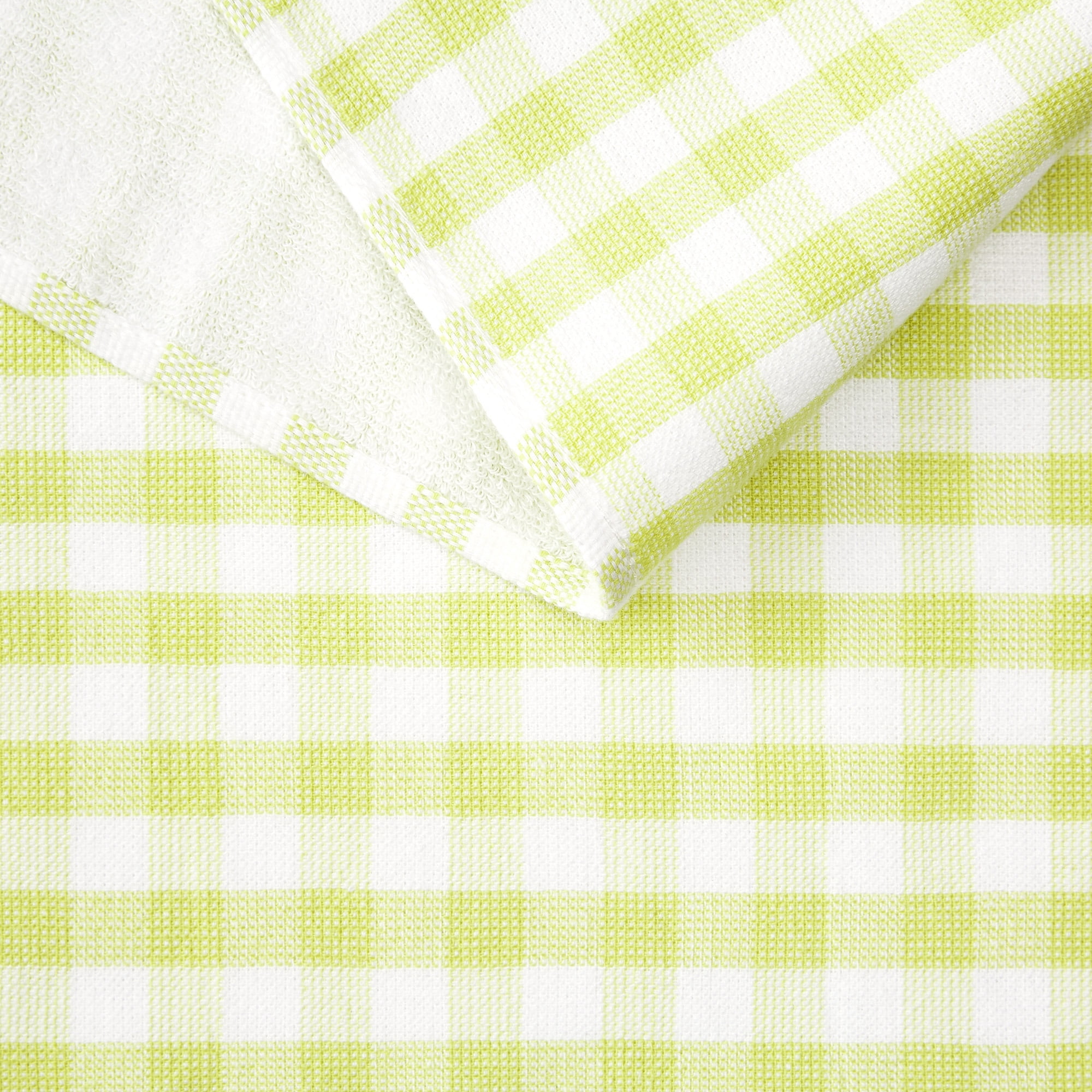Hometrends Yarn Dyed Gingham 1-Piece 100% Cotton Kitchen Towel, Celery Green, 16"x26"