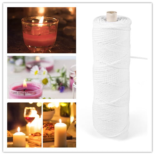 VABNEER Braided Cotton Candle Wick 1 Roll 100m Low Smoke Wick String for  Candle Pillars up to 1 3/4 Inches in diameter