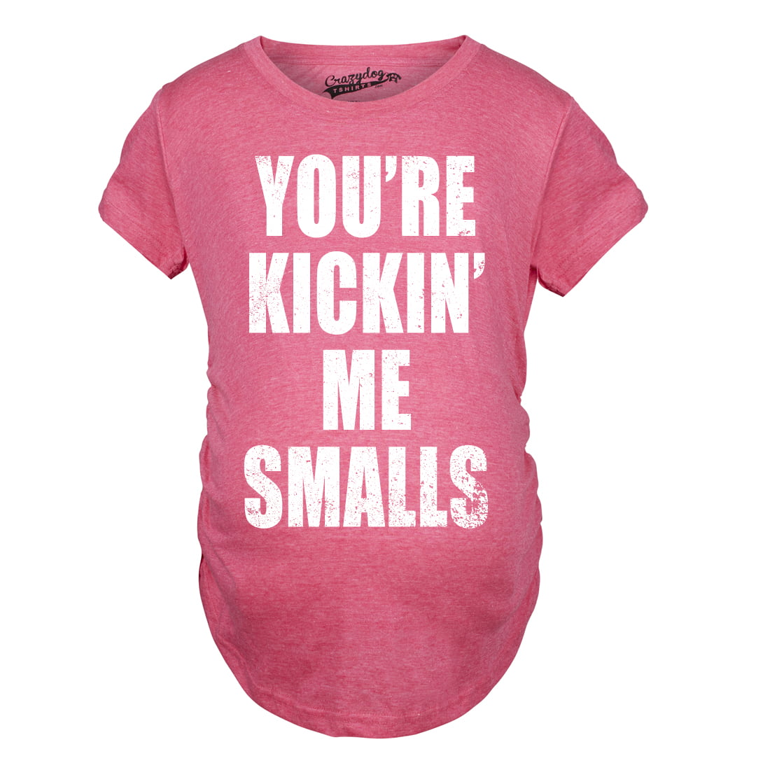Maternity Kickin Me Smalls Funny T Shirts Pregnancy Shirts to Announce Novelty T Shirt 