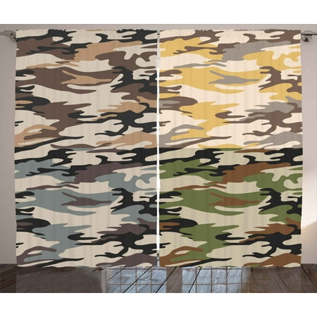Camo Curtains 2 Panels Set Camouflage Patterns In Four Different