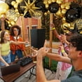 thumbnail image 3 of 147pcs 112pcs, Happy New Year Black Golden Explosion Star Balloon Arch Set,Glitter Balloons, Suitable for Birthday Parties, Anniversaries, Indoor and Outdoor Activities Graduation, 3 of 5