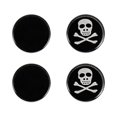 thumbnail image 1 of EeaseMX pendientes magnéticos de acero de titanio de 1 x 1 cm con diseño de calavera, tipo A (negros), 1 of 7