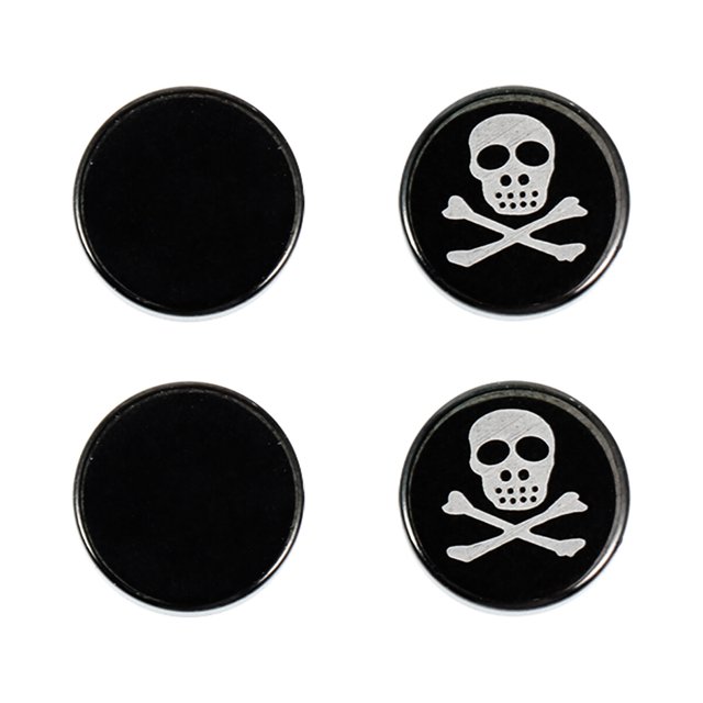EeaseMX pendientes magnéticos de acero de titanio de 1 x 1 cm con diseño de calavera, tipo A (negros)