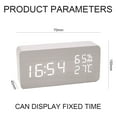 thumbnail image 2 of Digital Wooden Alarm Clock, Electronic LED Desktop Clock with Temperature Humidity Time Display, 2 of 5