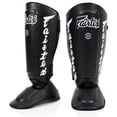 thumbnail image 1 of Espinilleras Fairtex SP7 Muay Thai para hombres, mujeres y niños, color negro, 1 of 6