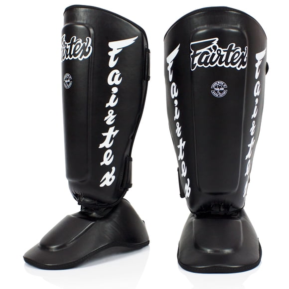 Espinilleras Fairtex SP7 Muay Thai para hombres, mujeres y niños, color negro