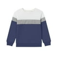 thumbnail image 2 of BFHHYA Boys' Colorblock Sweatshirt Kids Light Fleece Long-Sleeve Crew Neck Pullover Basic Top for Daily Commutes & Outdoor Play(1-15Y), 2 of 5