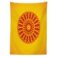 thumbnail image 3 of Ambesonne Mandala Tablecloth Rectangular Table Cover, Wavy Strokes Intersecting, 52"x70", Earth Yellow Vermillion, 3 of 4
