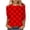 #09 Red 【Love the fit? Pick your favorite shades.】, variant on Women's Casual Printed Round Neck 3/4 Sleeve T-Shirt Tops Blouses Tees Solid Color Round Neck Pullover Loose Fit Soft Lightweight Breathable Casual Daily Wear Work Office Vacation Versatile Layering
