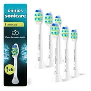 Philips Sonicare Intercare - Genuine Replacement Electric Toothbrush Heads, White, 6 Pack, HX9006/92