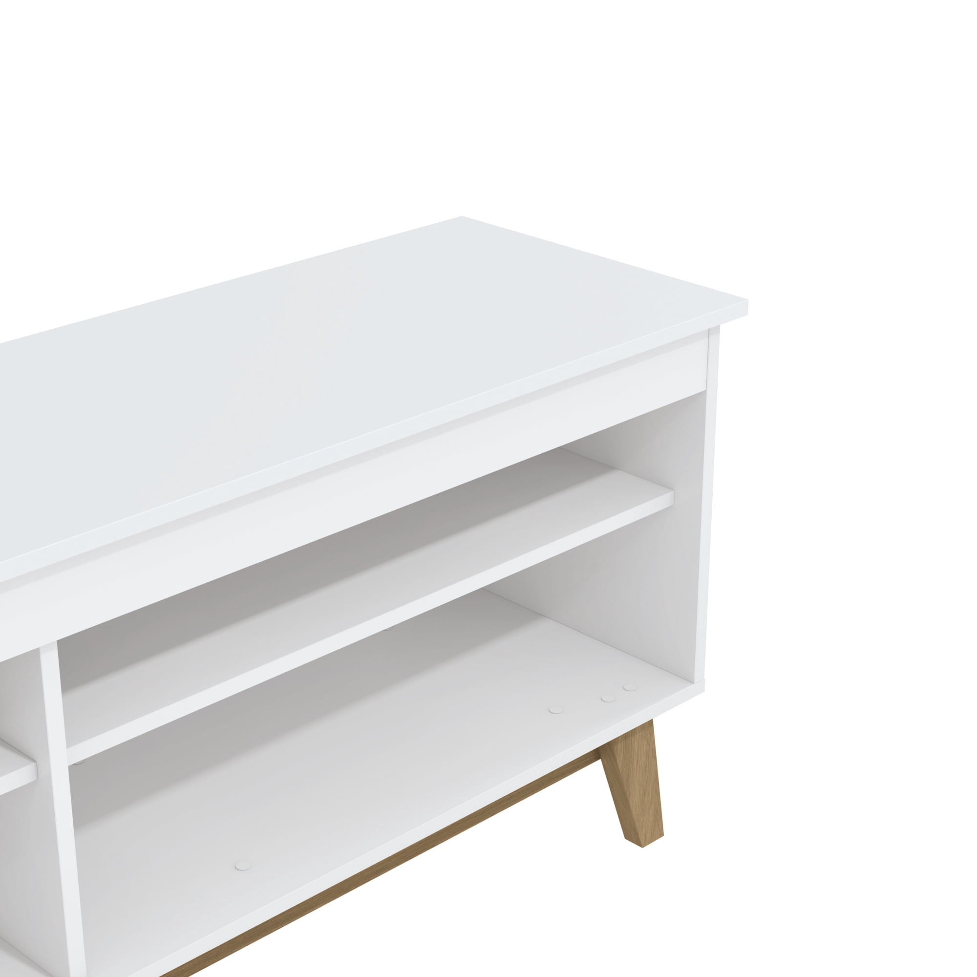 Kappesberg Bergen White 59" W TV Stand, Modern Entertainment Center with Open Storage Shelves, Media Console for Living Room for Adults and Teens