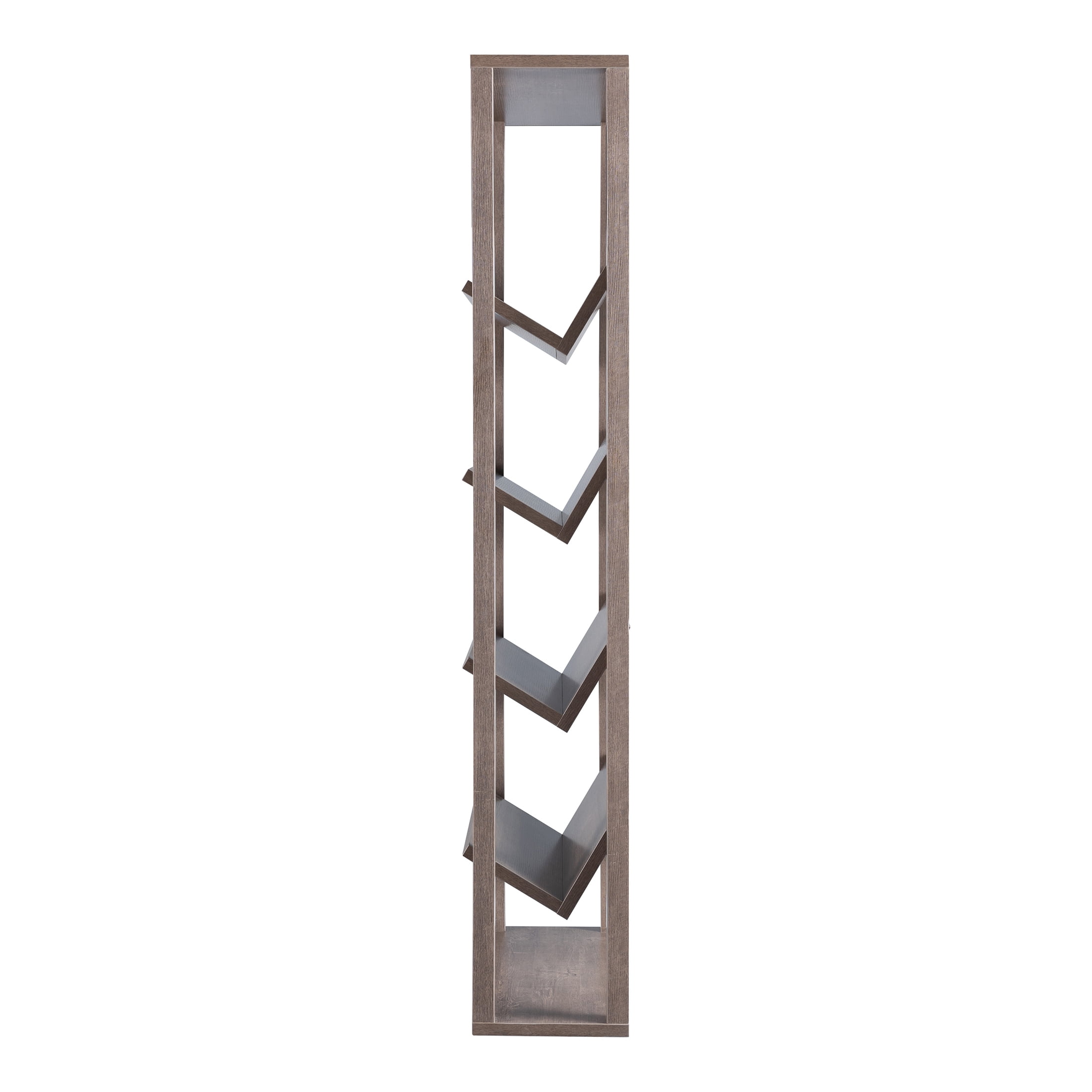 Furniture of America Rubus 4-Shelf Etagere Bookcase, Walnut