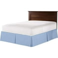 thumbnail image 2 of Box Pleated King Bed Skirt - 15" Inch Tailored Drop - Easy Fit for King Size (78" x 80") Beds - 100% Egyptian Cotton Soft Sheen & 400TC Bed Frame Cover with Corner Pleats - Light Blue Solid., 2 of 5