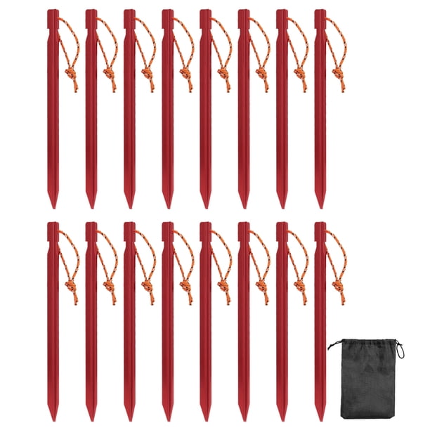 Espigas Carpas Metal Atascas Jardín Ataspes Campaña Stakes Carpa 16 Piezas Aluminio 18 Cm Aleación para Campamento Al Aire Libre Acampar