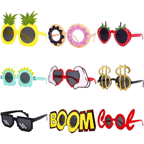Set de gafas de fiesta hawaianas para niños, paquete de 9 gafas novedosas