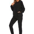 thumbnail image 4 of Hanerdun Women Warm Blouse with Pockets Female Crew Neck Long Sleeve Pullover Shirt Black XL, 4 of 6