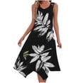 thumbnail image 1 of Pantalones Cortos para Vestidos Bajos Mujeres sin Mangas Cuello Redondo Cordón Ruffle A-Line Mini Vestido Poliéster, Vestido Casual para Citas Y Fiesta, 1 of 8