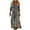 A-Green60, variant on Ethnic Patterned Maxi Dress for Women Long Sleeve V Neck Bohemian Everyday Sundress