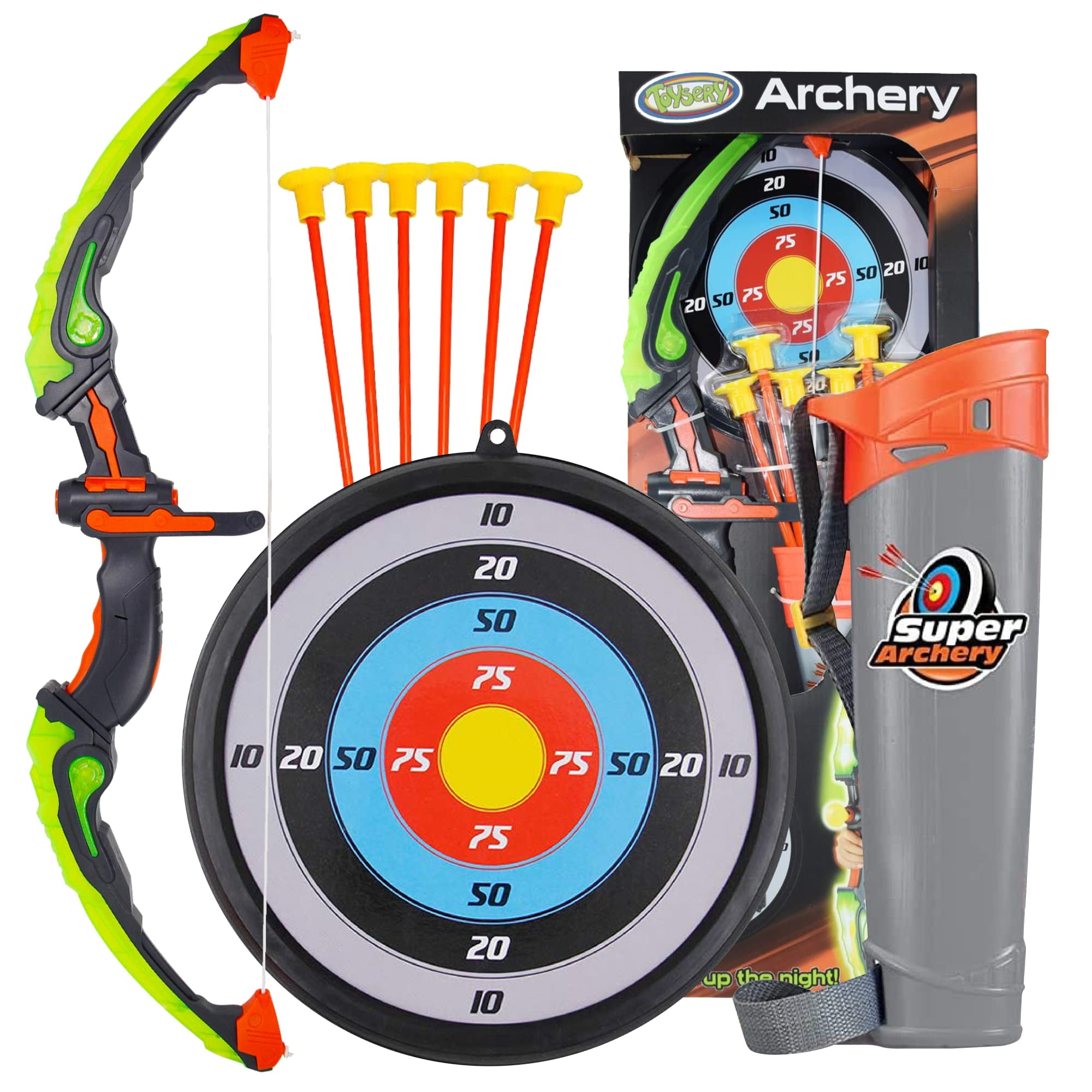 Power Shot Toy Bow & Arrow Set Shoots up to 50 Feet Power Archer BRAND NEW 