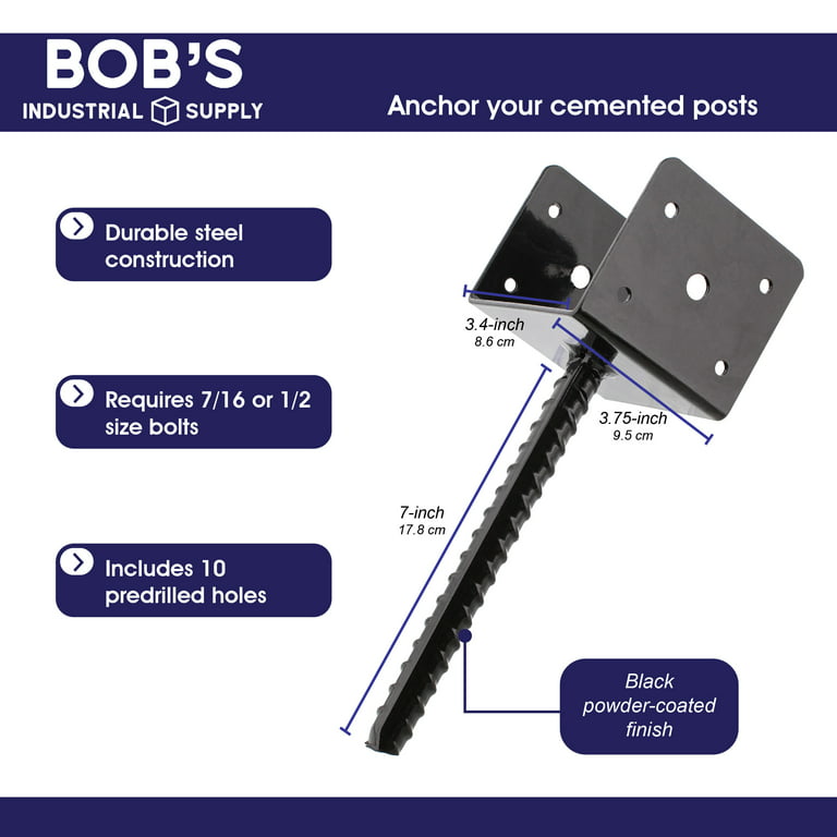 Bob's Industrial Supply Concrete Post Anchor 4x4 Post Base Spike Fence  Pergola Deck Bracket 4pk 
