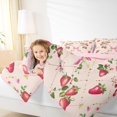 thumbnail image 4 of Manfei Cute Bow Tie Bedding Comforter Set,Sweet Fruit Strawberry Twin Comforter Sets,Pink Red Bedding Set For Girl Teens,Ultra Soft Home Decor Reversible,2-Piece, 4 of 8