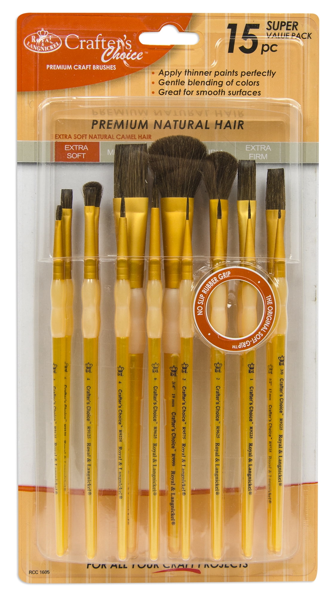 Royal &amp; Langnickel Natural Brush Value Set, 15 Piece - Walmart.com