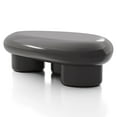 thumbnail image 2 of Kavren Modern Oval Glossy Low Profile Coffee Table, Dark Gray, 2 of 14