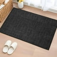 thumbnail image 2 of Black Burlap Texture Large Area Rugs for Bedroom Living Room, Soft Non Slip Carpet Bedside Rug, Farmhouse Vintage Black Rectangular Floor Cover Kitchen Accent Rug 2'x3' for Dining Room/Office, 2 of 9