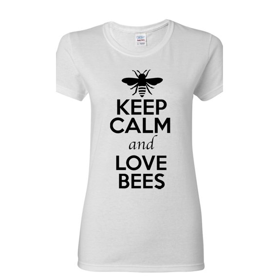 Ladies Keep Calm And Love Bees Honey Insects Lover T-Shirt Tee