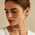 thumbnail image 2 of DESIGNICE 5 Pairs Flat Back Gold Stud Earrings for Women, 14K Gold Plated Hypoallergenic Surgical Steel Stack Cartilage Earrings, Cubic Zirconia Jewelry, 2 of 7