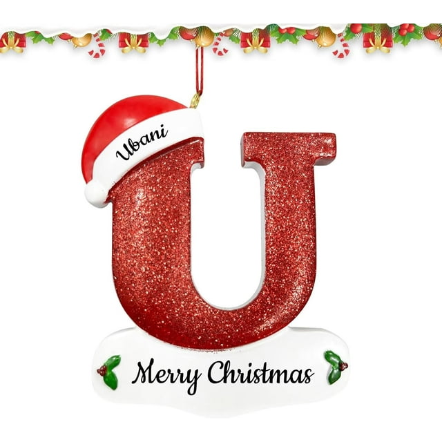 Adornos navideños personalizados 2024, colgante navideño con bendición de nombre personalizable, colgante con iniciales de bricolaje, decoraciones para árboles de Navidad, para su familia