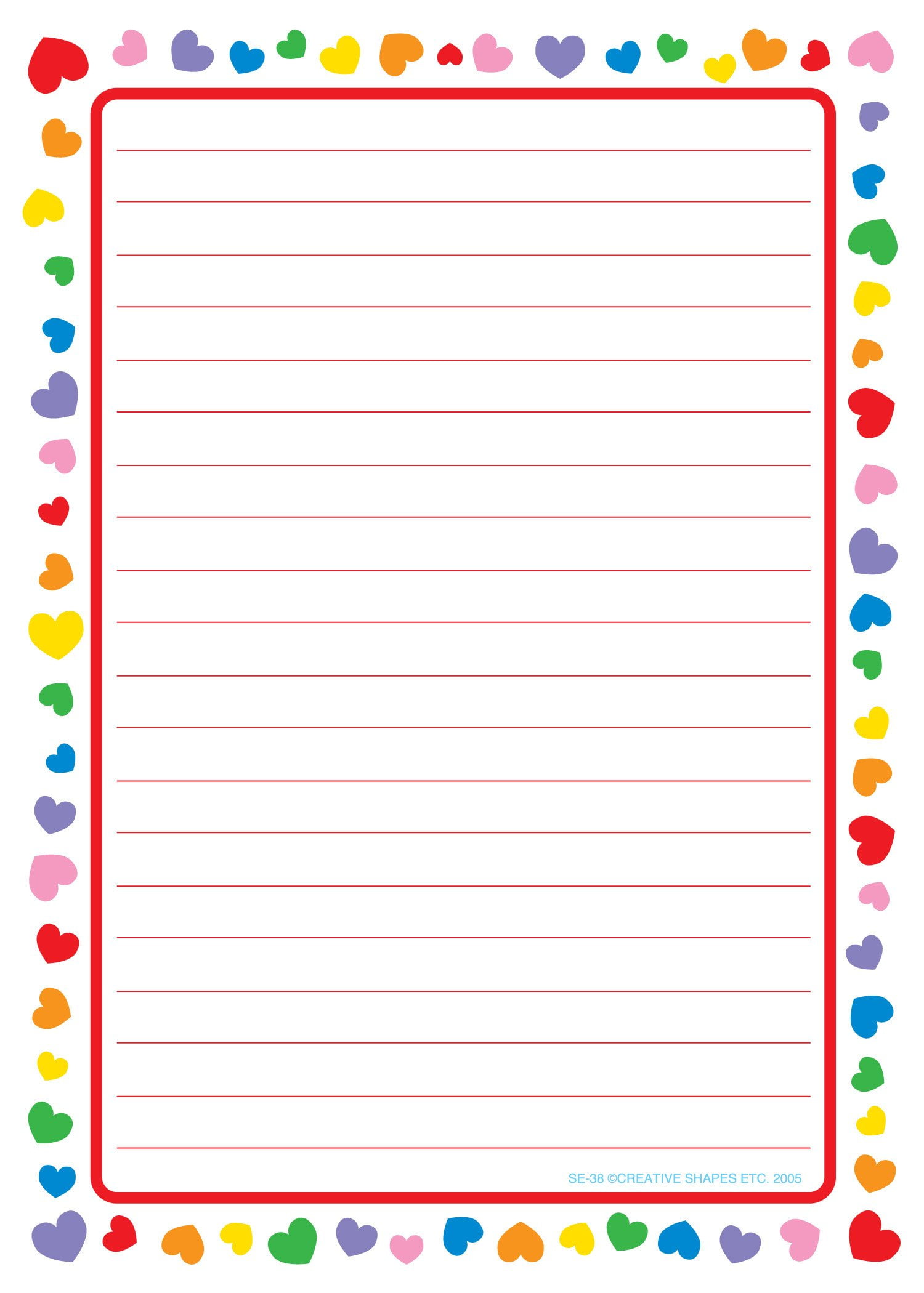 Large Notepad Heart Border