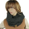 thumbnail image 2 of Knit Infinity Loop Scarf , Thick Warm Circle Wrap For The Winter Charcoal By Debra Weitzner, 2 of 2