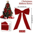 thumbnail image 3 of NumWeiTong 24pcs Red Velvet Bows for Christmas Tree Decorations Wreath Burgundy Velvet Ribbon Garland Velvet Bows with Gold Twist Ties, 3 of 6