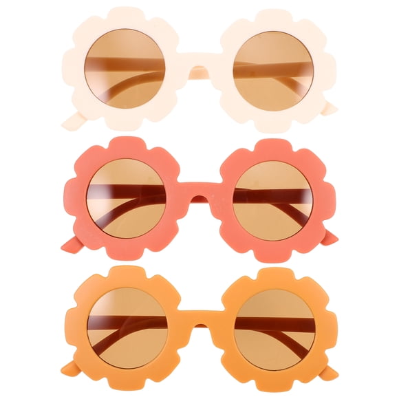 3Pairs Toddler Sunglasses Girl Sunflower Sunglasses Baby Sunflower Glasses