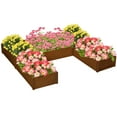 thumbnail image 1 of Outsunny DIY 5-box Raised Garden Bed Outdoor Flower Bed Set, Brown, 1 of 10
