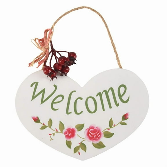 Door Hanging Plaque Welcome Pattern Home Wall Decor Handmade Wooden Hanging Welcome Plaque Sign Board