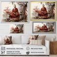 thumbnail image 4 of Designart "Tangerine Cream Dharma Holy Writings" Spiritual Floater Framed Wall Decor, 4 of 7