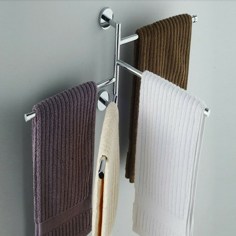 SANNEDONG 2 3 4 Rack Towel Rotating Bathroom Kitchen Wall Mount Towel Storage Rack