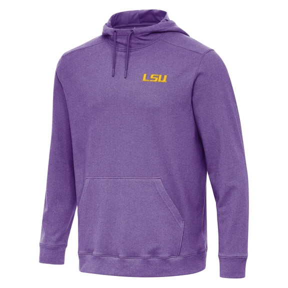 Men's Antigua Heather Purple LSU Tigers Cloud Pullover Hoodie