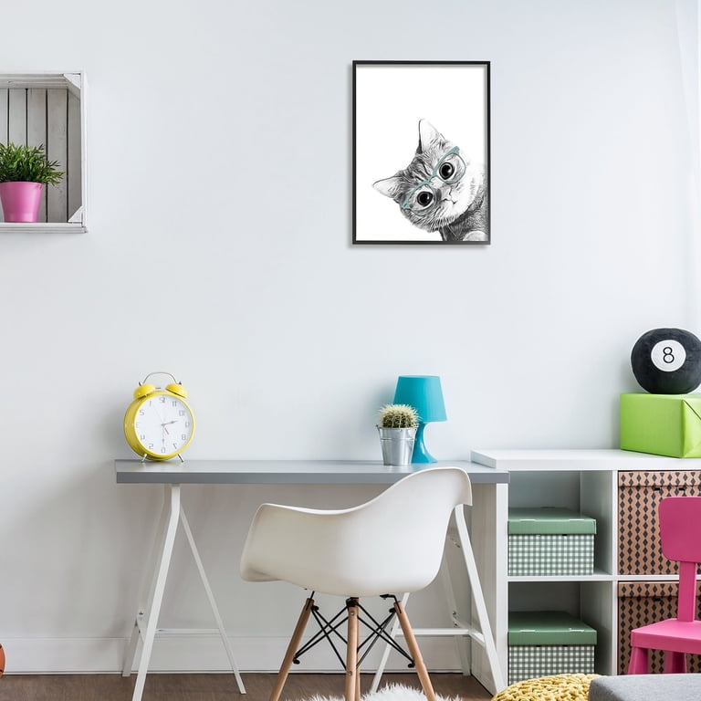 Stupell Industries "Kitten Bathroom Splash" Framed Wall Art By Annalisa Latella – Giclee Print On Wood Frame