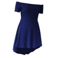 thumbnail image 1 of Asimétrico Sólido Columpio Acampanado Asimétrico Mujer Ropa Casual Formal Azul real, 1 of 8