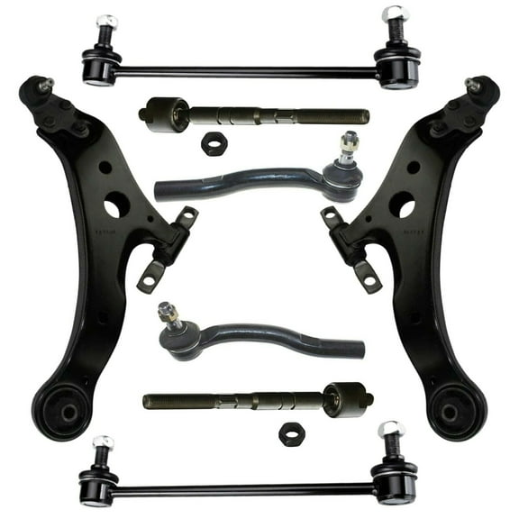 8 Pc Front Suspension Lower Control Arms & Ball Joints Outer and Inner Tie Rod Ends Sway Bar Links Fits select: 2007-2011 TOYOTA CAMRY
