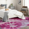 thumbnail image 4 of Tie Dye Area Rug for Bedroom - 6x8 Rug, Hot Pink Soft Non Silp Machine Washable Rugs, Girls Psychedelic Low Pile Large Floor Carpet for Living Room Dining Room College Dorm, 4 of 7