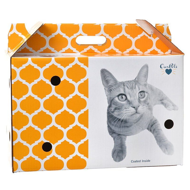 OurPets Cosmic Catnip Pet Shuttle Cardboard Carrier [Cat, Carriers] Small 15.5"L x 10"W x 10.