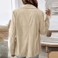 thumbnail image 5 of Bixock Women Outerwear Fall and Winter Solid Color Pocket Button V Neck Long Sleeve Tailored Shirt Jacket, 5 of 5